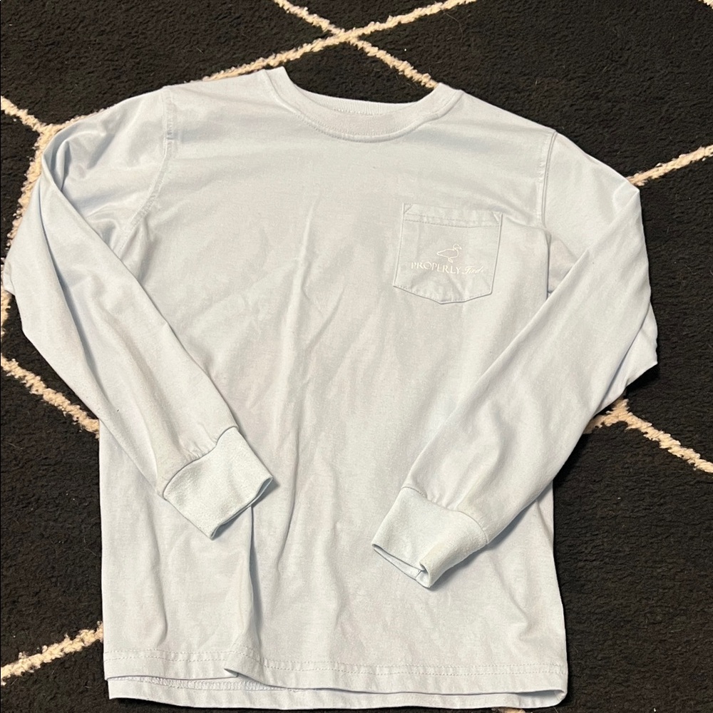 10-12 size Kids Light Blue Long Sleeve Shirt
